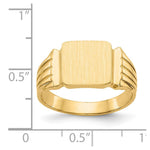 14K 10.5x10.5mm Open Back Mens Signet Ring view