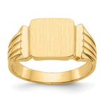 14K 10.5x10.5mm Open Back Mens Signet Ring view
