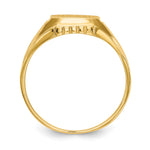 14K 9.0x9.0mm Open Back Floral Signet Ring view