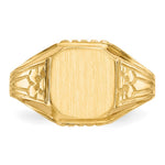 14K 9.0x9.0mm Open Back Floral Signet Ring view