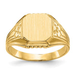 14K 9.0x9.0mm Open Back Floral Signet Ring view