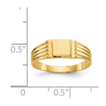 14K 5.25x4.75mm Open Back Signet Ring view