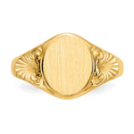 14K 7.5x10.0mm Closed Back Signet Ring view