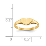 14K 7.5x5.5mm Closed Back Heart Signet Ring view