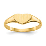14K 7.5x5.5mm Closed Back Heart Signet Ring view
