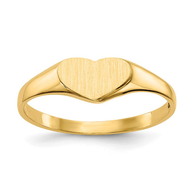 14K gold heart signet ring