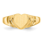 14K 6.75x6.75mm Closed Back Children's Heart Signet Ring view