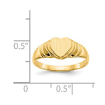 14K 6.75x6.75mm Closed Back Children's Heart Signet Ring view