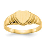 14K 6.75x6.75mm Closed Back Children's Heart Signet Ring view