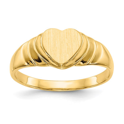 14K gold heart signet ring