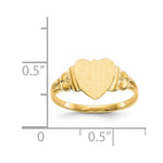 14K 8.0x8.5mm Closed Back Childs Heart Signet Ring view