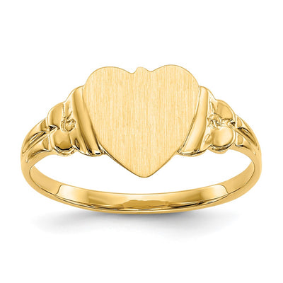 14K gold heart signet ring