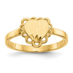 14K 7.0x6.5mm Open Back Heart Signet Ring view