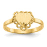 14k 7.0x6. Open Back Heart Signet Ring