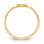 14K Diamond Cut Heart Signet Ring view