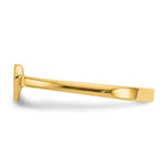 14K Diamond Cut Heart Signet Ring view