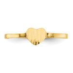 14K Diamond Cut Heart Signet Ring view