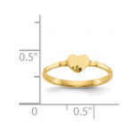 14K Diamond Cut Heart Signet Ring view