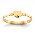 14K Diamond Cut Heart Signet Ring view