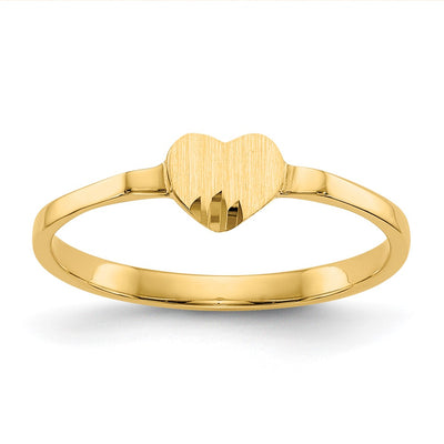 14K gold heart signet ring