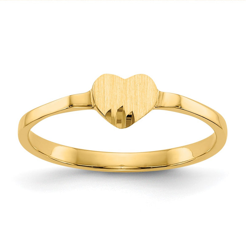 14K gold heart signet ring