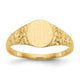 14K 7.0x8.0mm Closed Back Signet Ring