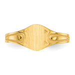 14K 6.5x4.0mm Closed Back Children's Signet Ring view