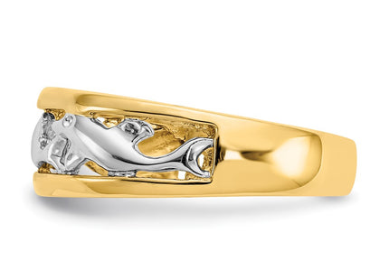 14k Yellow & Rhodium Rings Style CH217 - Classique Jewelry Inc.