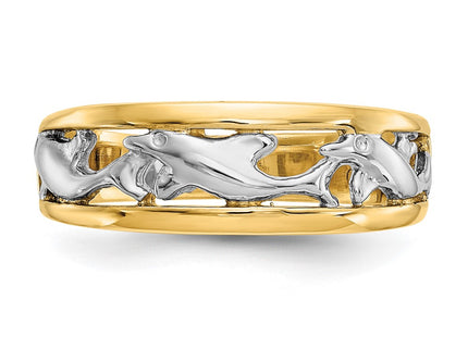 14k Yellow & Rhodium Rings Style CH217 - Classique Jewelry Inc.