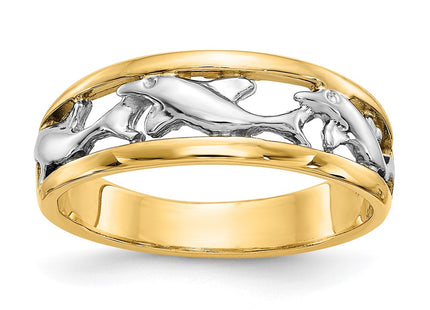 14k Yellow & Rhodium Rings Style CH217 - Classique Jewelry Inc.