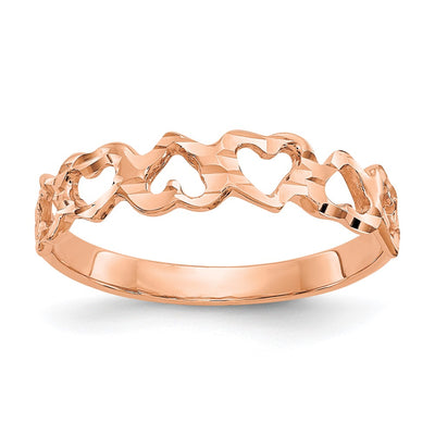 14K rose gold heart ring