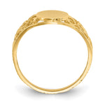 14K 7.5x8.5mm Satin Open Back Filigree Signet Ring view