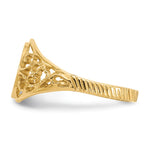 14K 7.5x8.5mm Satin Open Back Filigree Signet Ring view