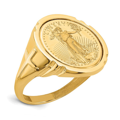 14K gold cross band