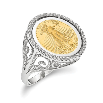 14K white gold band
