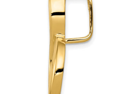 14K Polished Leaf Twist Slide Fits up to 6mm Regular/8mm Fancy or Reversible Omega, view 3