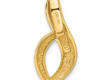 14K Polished Leaf Twist Slide Fits up to 6mm Regular/8mm Fancy or Reversible Omega, view 2