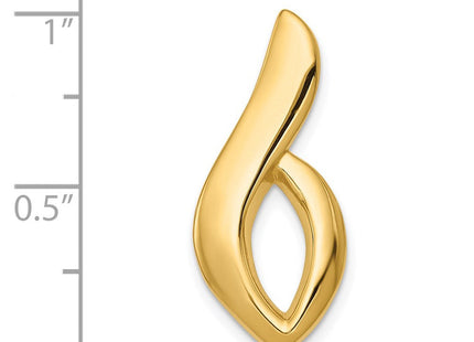 14K Polished Leaf Twist Slide Fits up to 6mm Regular/8mm Fancy or Reversible Omega, view 4