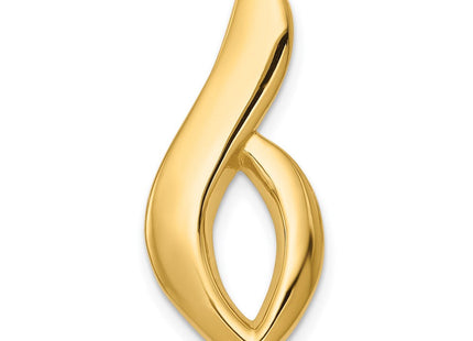 14K Polished Leaf Twist Slide Fits up to 6mm Regular/8mm Fancy or Reversible Omega