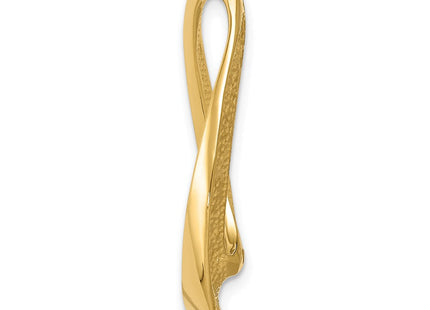 14K Polished Oval Swirl Slide Fits up to 8mm Regular/10mm Fancy or Reversible Omega, view 3