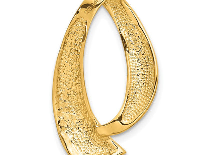 14K Polished Oval Swirl Slide Fits up to 8mm Regular/10mm Fancy or Reversible Omega, view 2