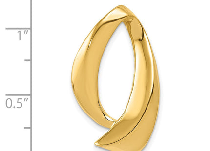 14K Polished Oval Swirl Slide Fits up to 8mm Regular/10mm Fancy or Reversible Omega, view 4