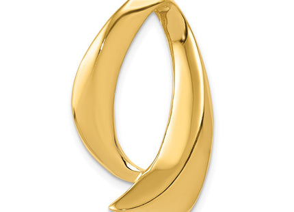 14K Polished Oval Swirl Slide Fits up to 8mm Regular/10mm Fancy or Reversible Omega