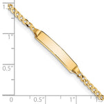 14K Polished Solid Chain/Solid Plate Curb Link 20x4.8mm Plate Baby/Child ID Bracelet view