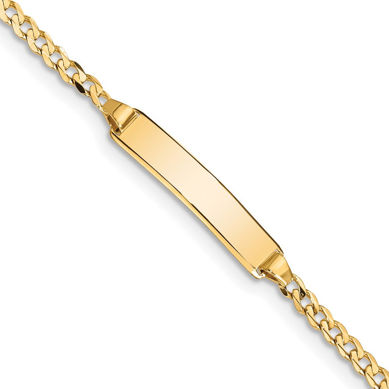 14K gold curb link plate ID bracelet