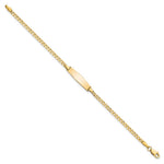 14K Polished Solid Chain/Solid Plate Curb Link Soft Diamond Shape 19.5x5.5mm Plate Baby/Child ID Bracelet view