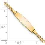 14K Polished Solid Chain/Solid Plate Curb Link Soft Diamond Shape 19.5x5.5mm Plate Baby/Child ID Bracelet view