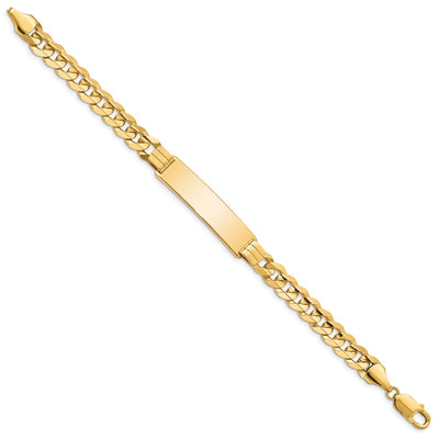 14K Polished Solid Chain/Solid Plate Curb Link 37x8.5mm Plate ID Bracelet