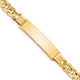 14K Polished Solid Chain/Solid Plate Curb Link 37x8.5mm Plate ID Bracelet