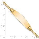 14K Polished Solid Chain/Solid Plate Curb Link Soft Diamond Shape 24.5x7. Plate ID Bracelet, 7 x 7.8mm view